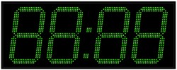 Уличные электронные часы 350 мм зеленые