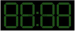 Уличные электронные часы 400 мм зеленые