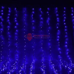 Световой занавес 2 х 6 м синий с контроллером управления свечения